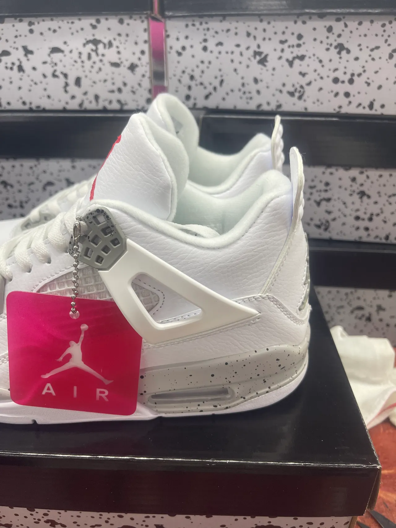 Air Jordan 4 White Speckle Basketball Shoes 4
