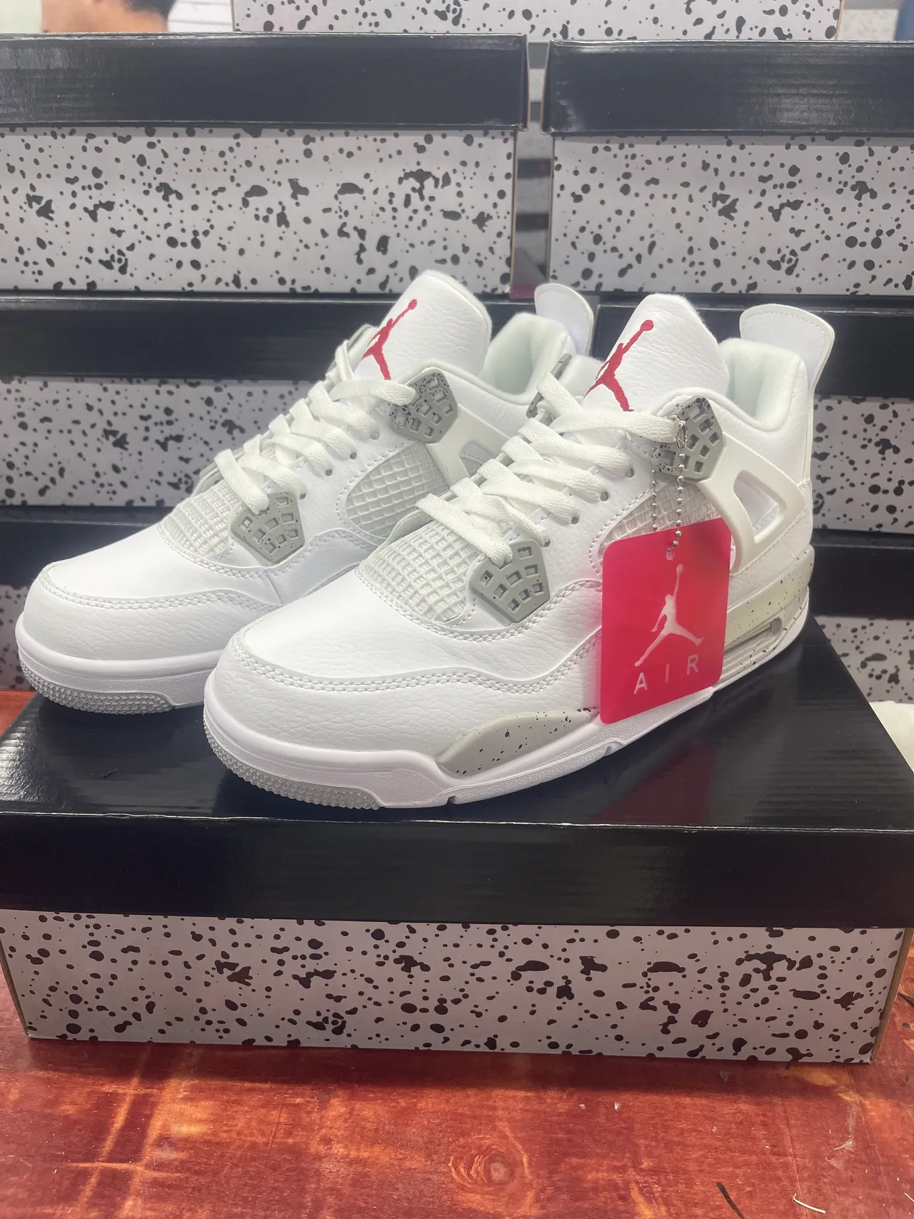 Air Jordan 4 White Speckle Basketball Shoes 7