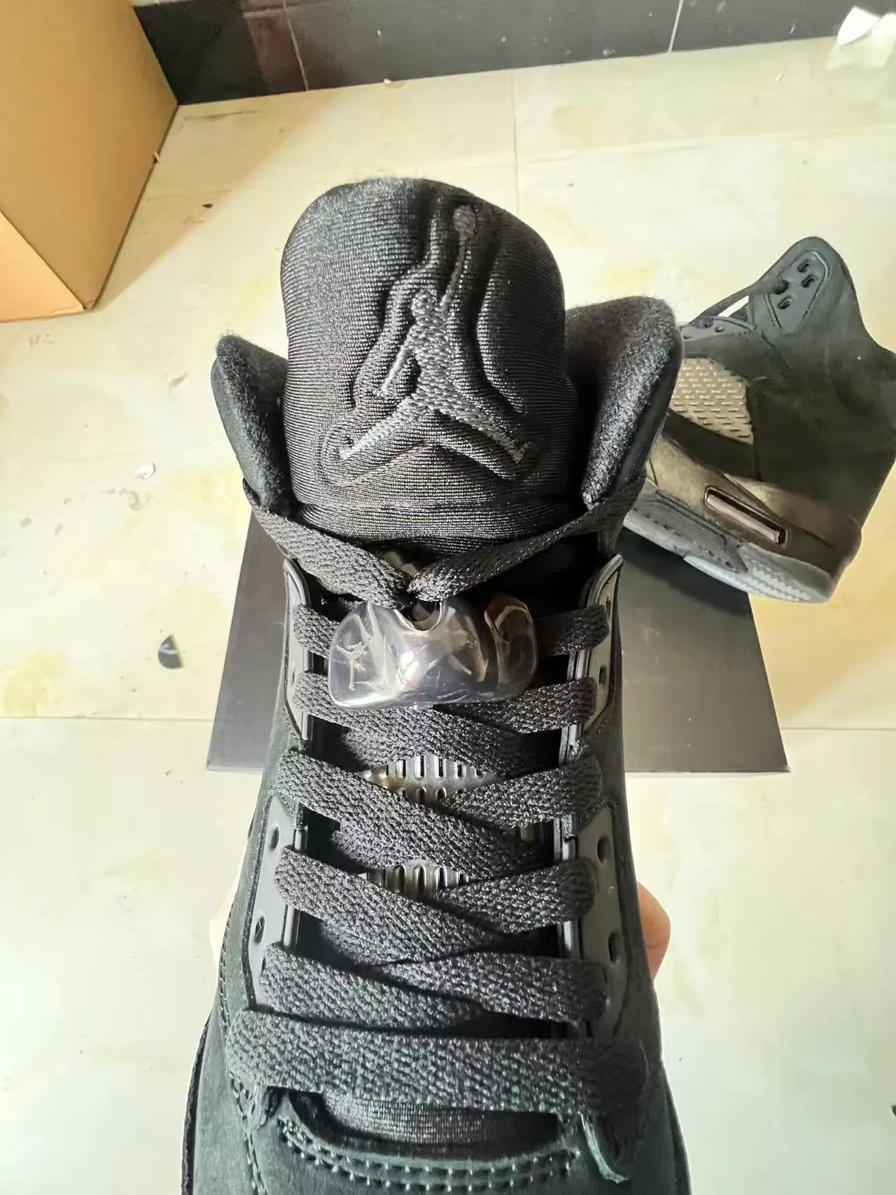 Air Jordan 5 All-Black Suede Leather Basketball Shoes 4