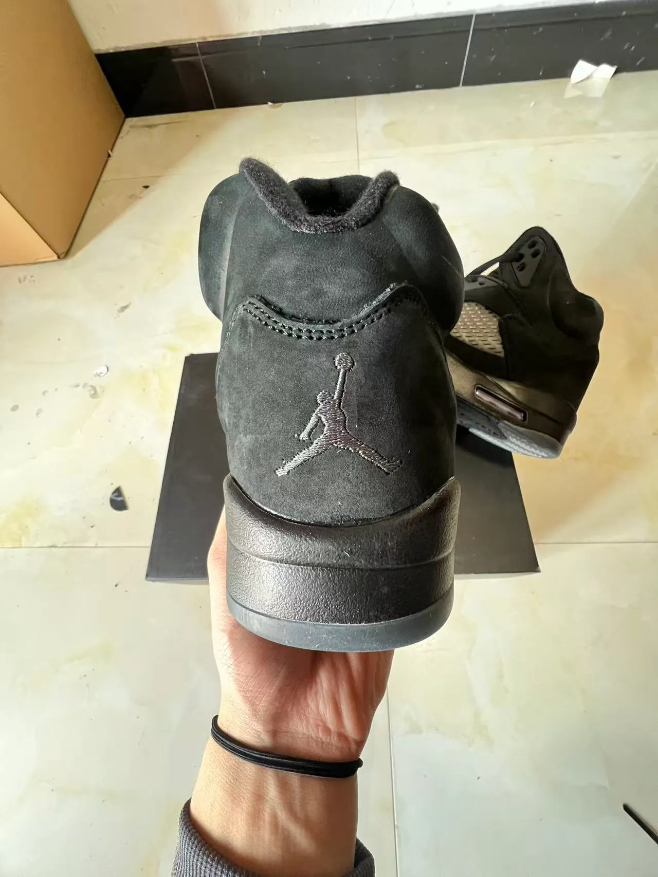 Air Jordan 5 All-Black Suede Leather Basketball Shoes 8
