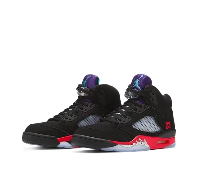 Air Jordan 5 Noir Rouge Bleu Violet Chaussures de basket 3