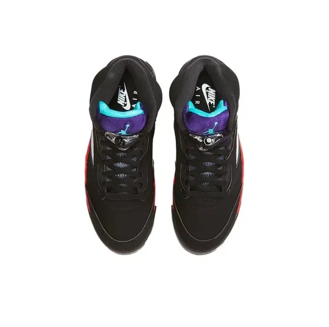 Air Jordan 5 Noir Rouge Bleu Violet Chaussures de basket 4