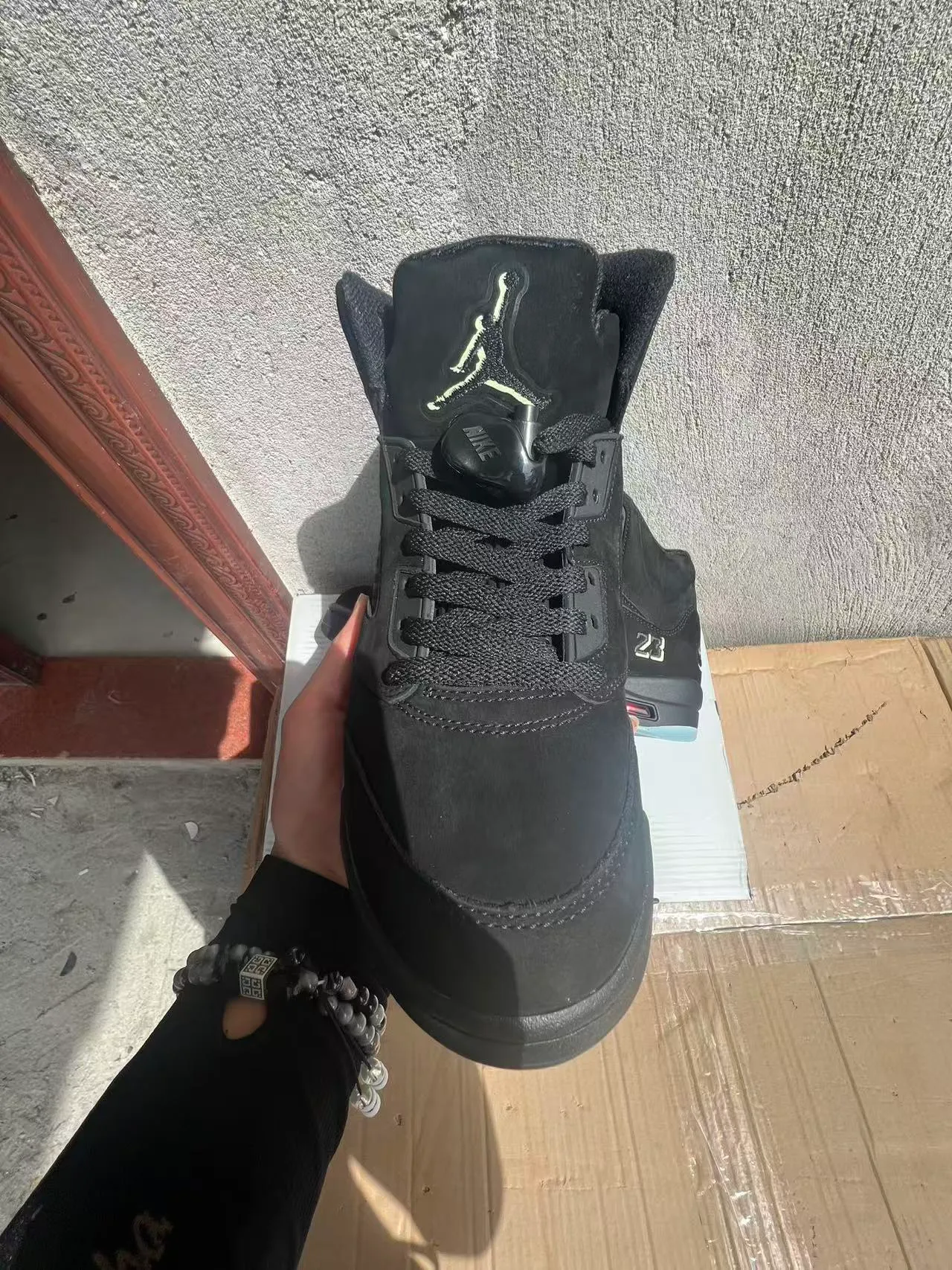 Air Jordan 5 Black Red Flame Basketball Shoes 3
