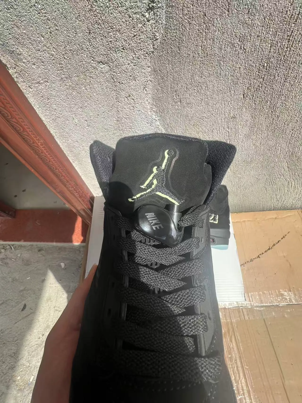 Air Jordan 5 Black Red Flame Basketball Shoes 4