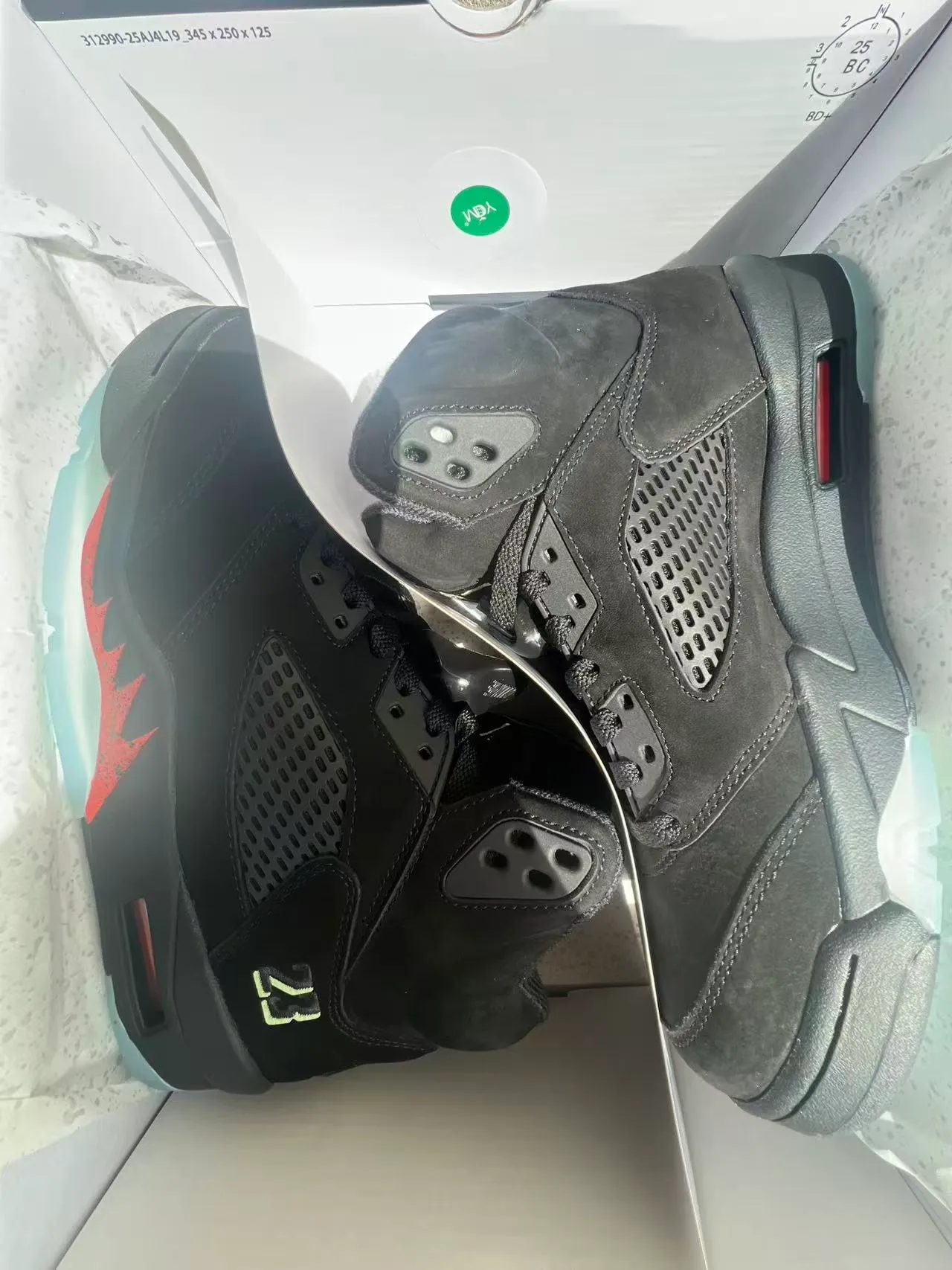 Air Jordan 5 Black Red Flame Basketball Shoes 9