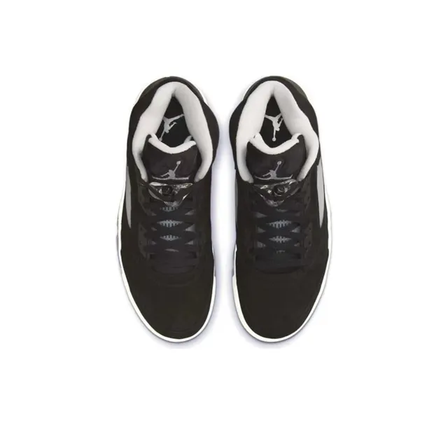 Air Jordan 5 Black White Light Blue Basketball Shoes 4