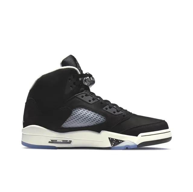 Air Jordan 5 Black White Light Blue Basketball Shoes 6