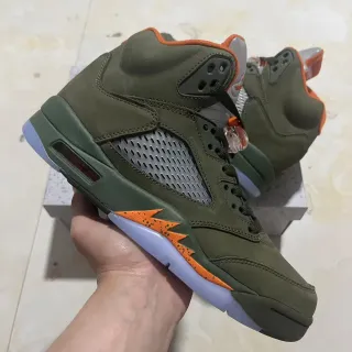 Air Jordan 5 橄榄绿 橙色 闪电 篮球鞋