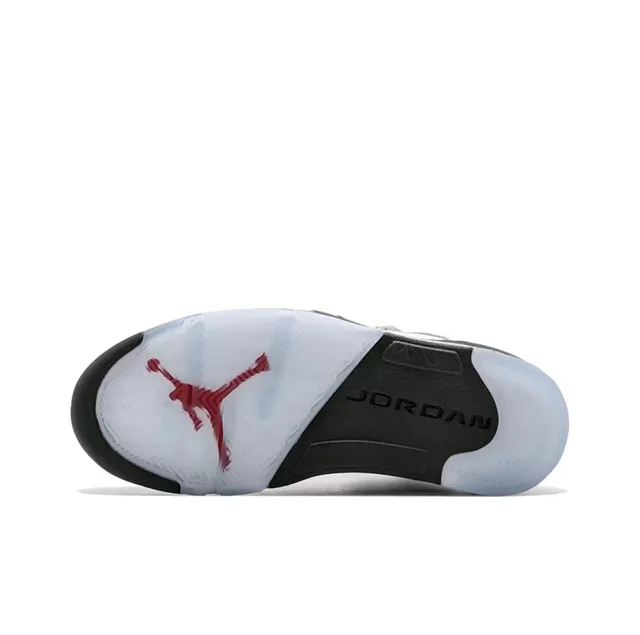 Air Jordan 5 White Black Red Cement Basketball Shoes 5