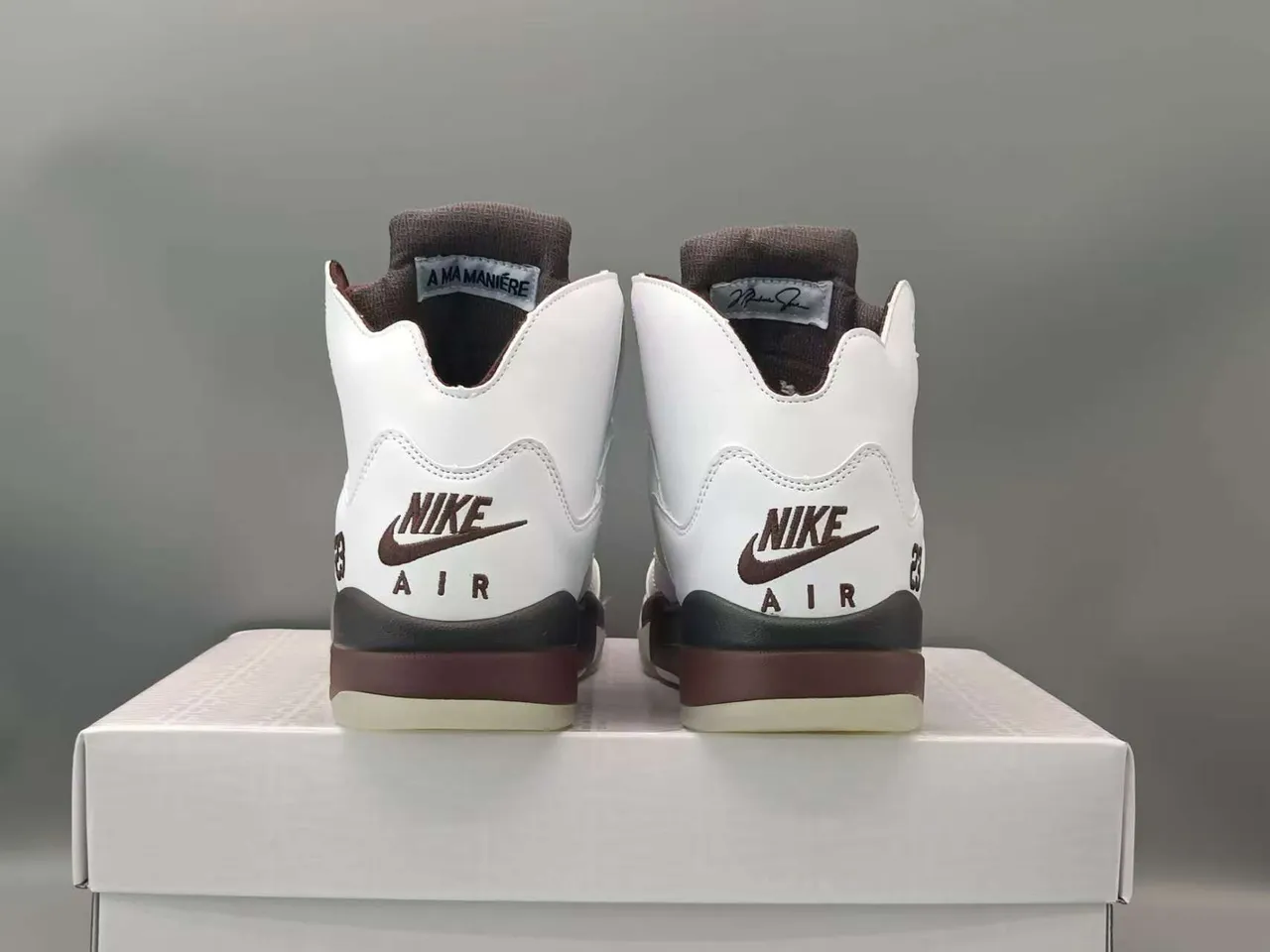 Air Jordan 5 White Burgundy Black Basketball Shoes 7