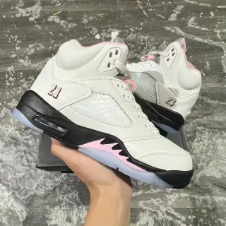 Air Jordan 5 白色粉色黑色篮球鞋