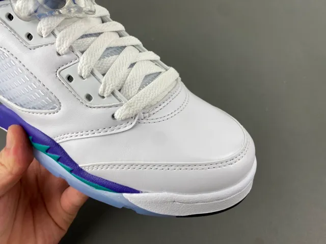 Air Jordan 5 White Purple Teal Basketball Shoes 2