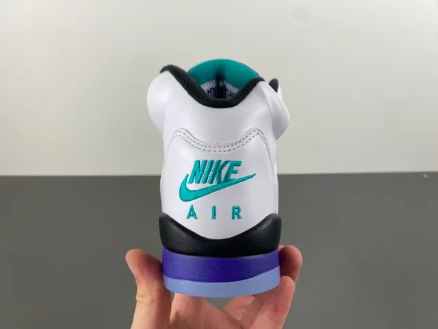 Air Jordan 5 White Purple Teal Basketball Shoes 4