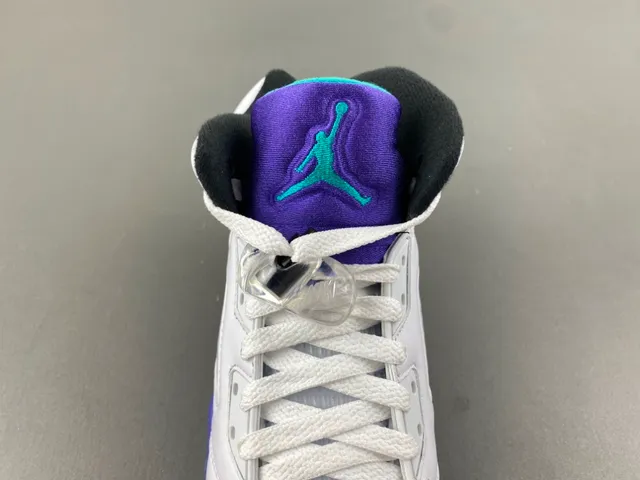 Air Jordan 5 White Purple Teal Basketball Shoes 6