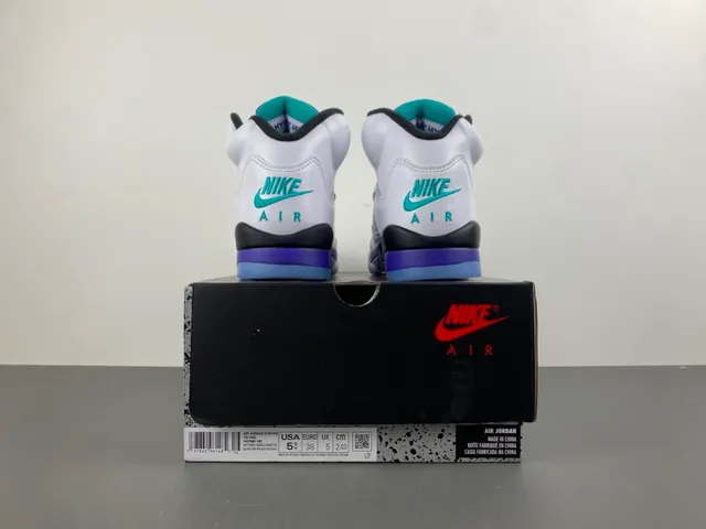Air Jordan 5 White Purple Teal Basketball Shoes 17