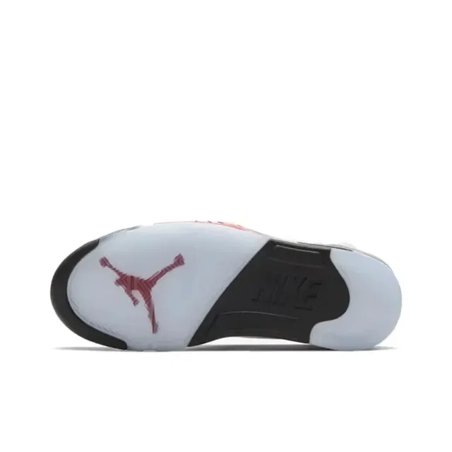 Air Jordan 5 Chaussures de Basketball Blanc Rouge Noir 2