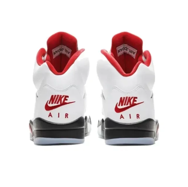Air Jordan 5 Chaussures de Basketball Blanc Rouge Noir 3