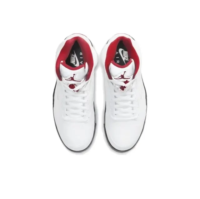 Air Jordan 5 Chaussures de Basketball Blanc Rouge Noir 4