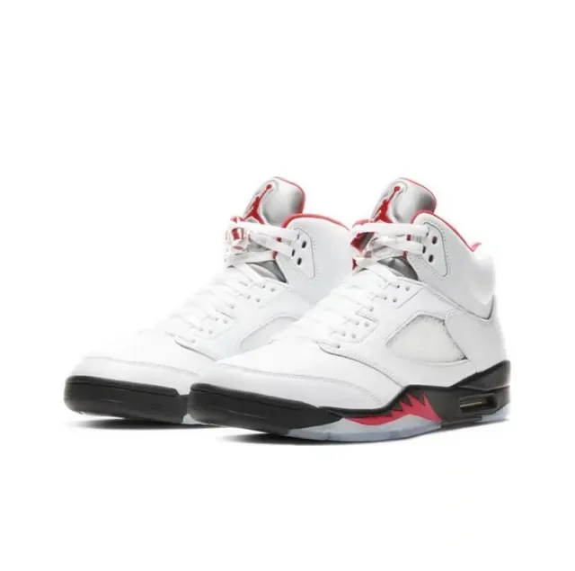 Air Jordan 5 Chaussures de Basketball Blanc Rouge Noir 5
