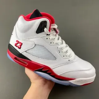 Air Jordan 5 Zapatillas de Baloncesto Blancas Rojas Negras