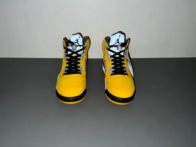 Air Jordan 5 Yellow Black White Basketball Shoes 11