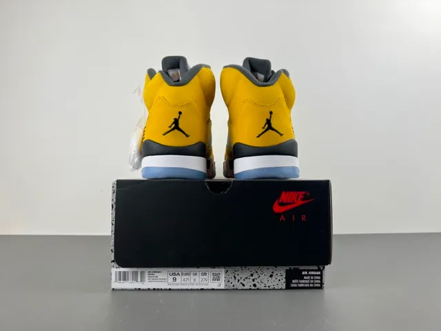 Air Jordan 5 Yellow Black White Basketball Shoes 16