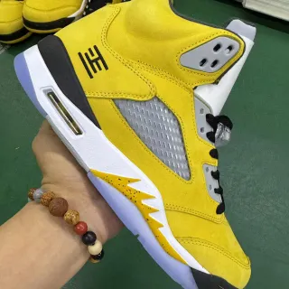 Air Jordan 5 Yellow Suede High-Top Basketball Shoes