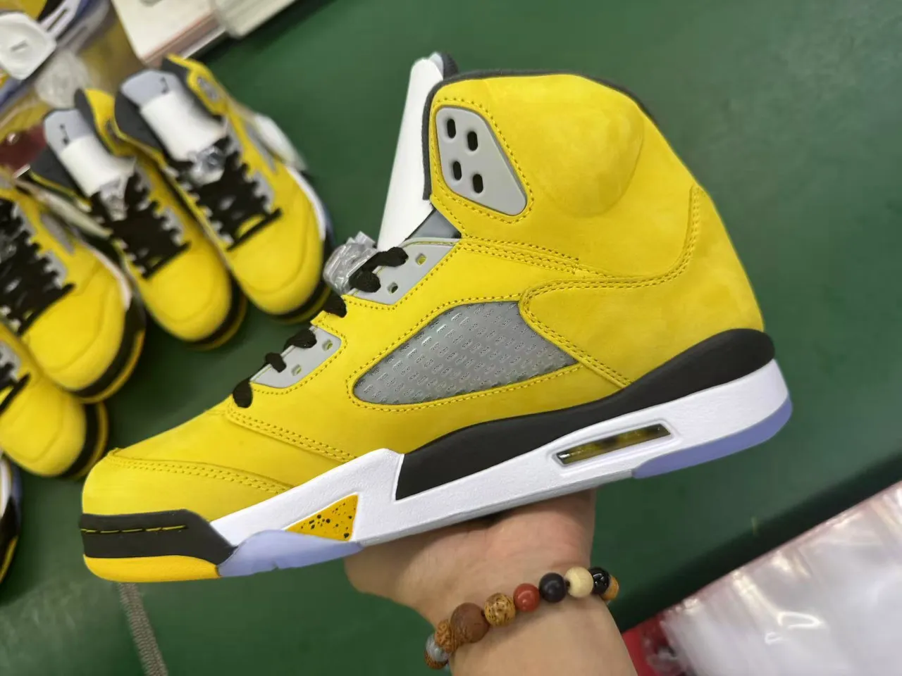 Air Jordan 5 Yellow Suede High-Top Basketball Shoes 2