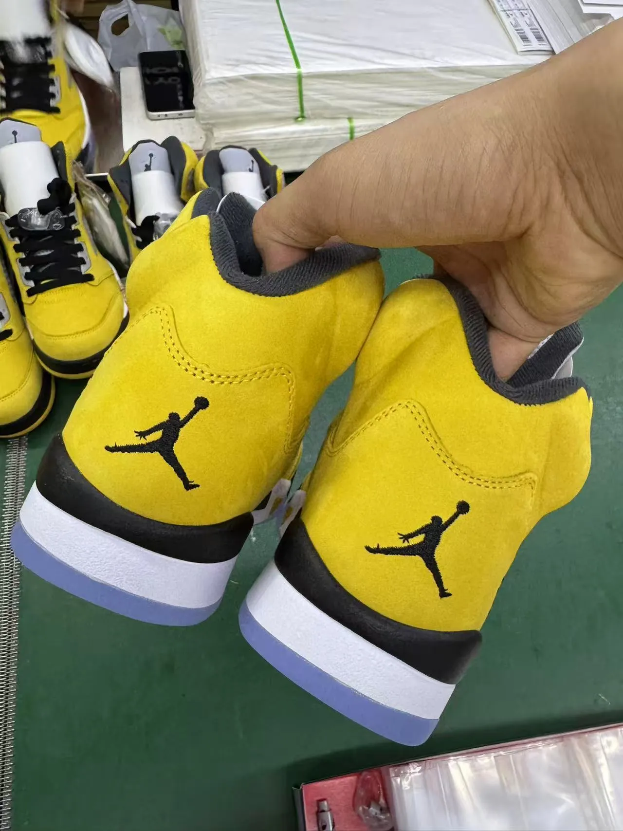 Air Jordan 5 Yellow Suede High-Top Basketball Shoes 3