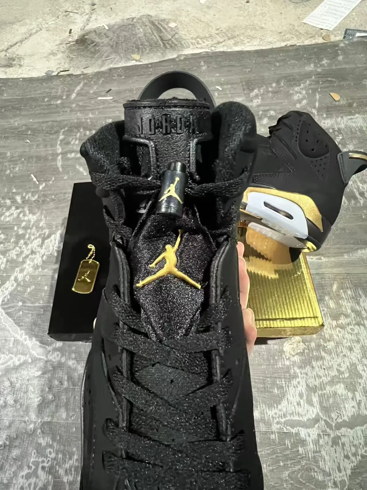 Air Jordan 6 Noir Doré Translucide Air Chaussures de Basket 4