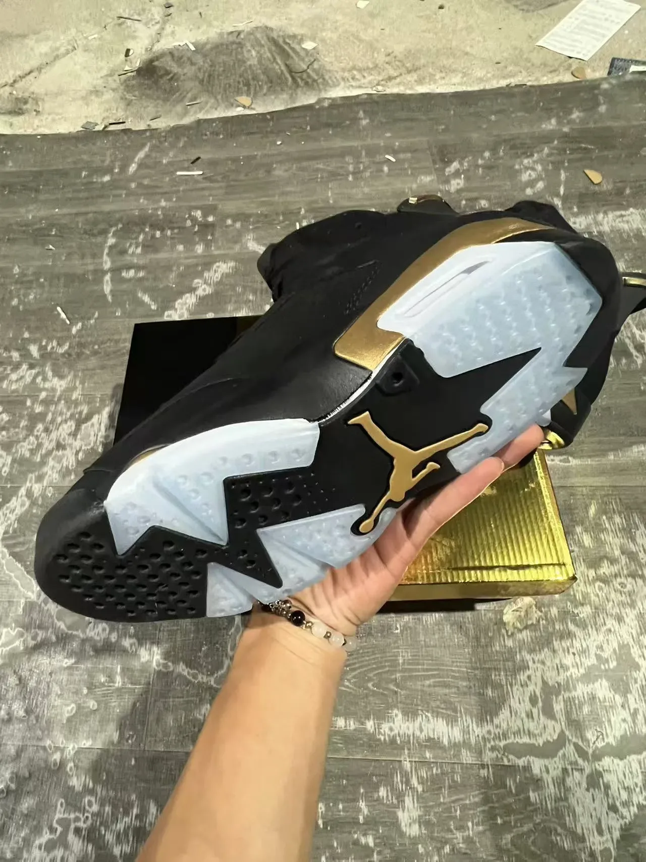Air Jordan 6 Noir Doré Translucide Air Chaussures de Basket 6