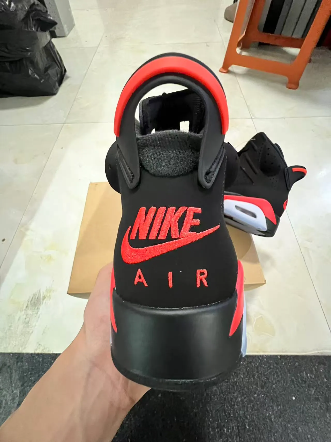 Air Jordan 6 Black Red White Basketball Shoes 8