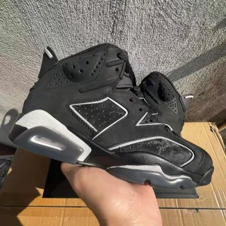 Air Jordan 6 Black White Silver Basketball Shoes
