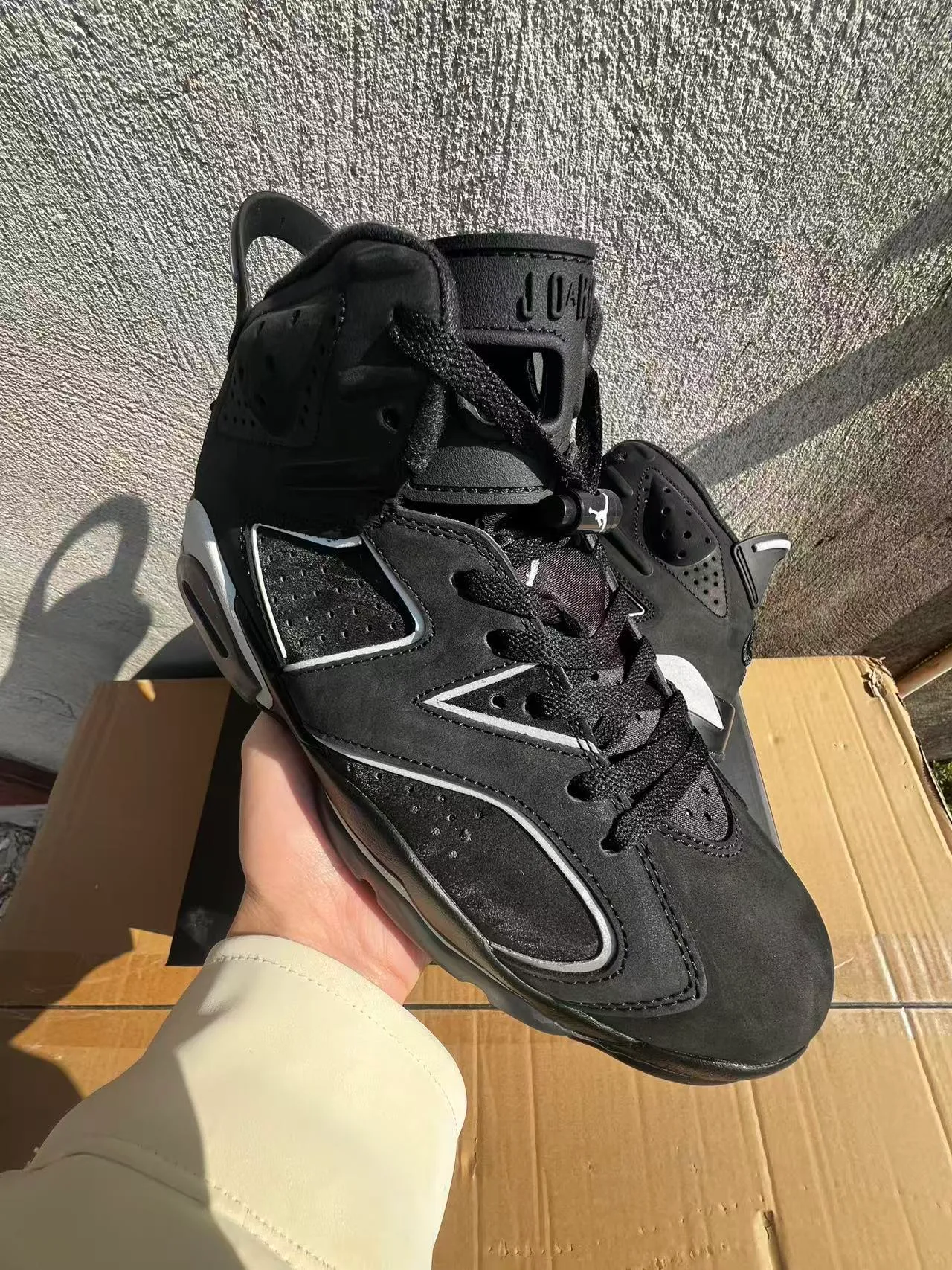 Air Jordan 6 Black White Silver Basketball Shoes 2
