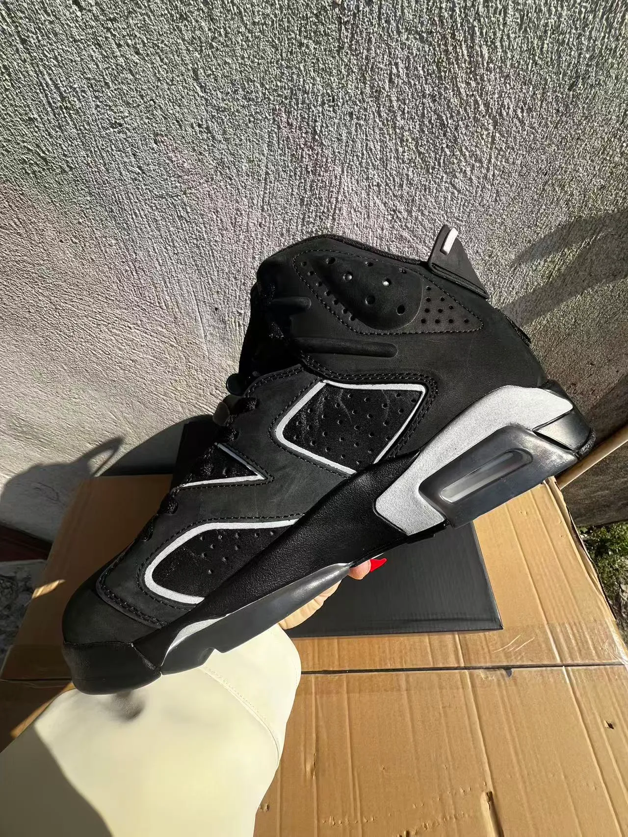 Air Jordan 6 Black White Silver Basketball Shoes 5