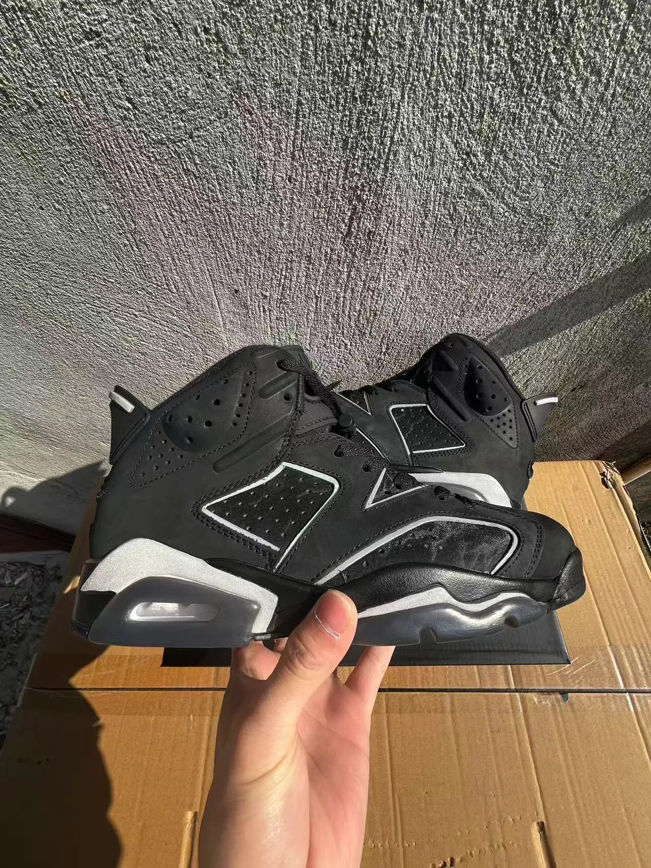 Air Jordan 6 Black White Silver Basketball Shoes 7