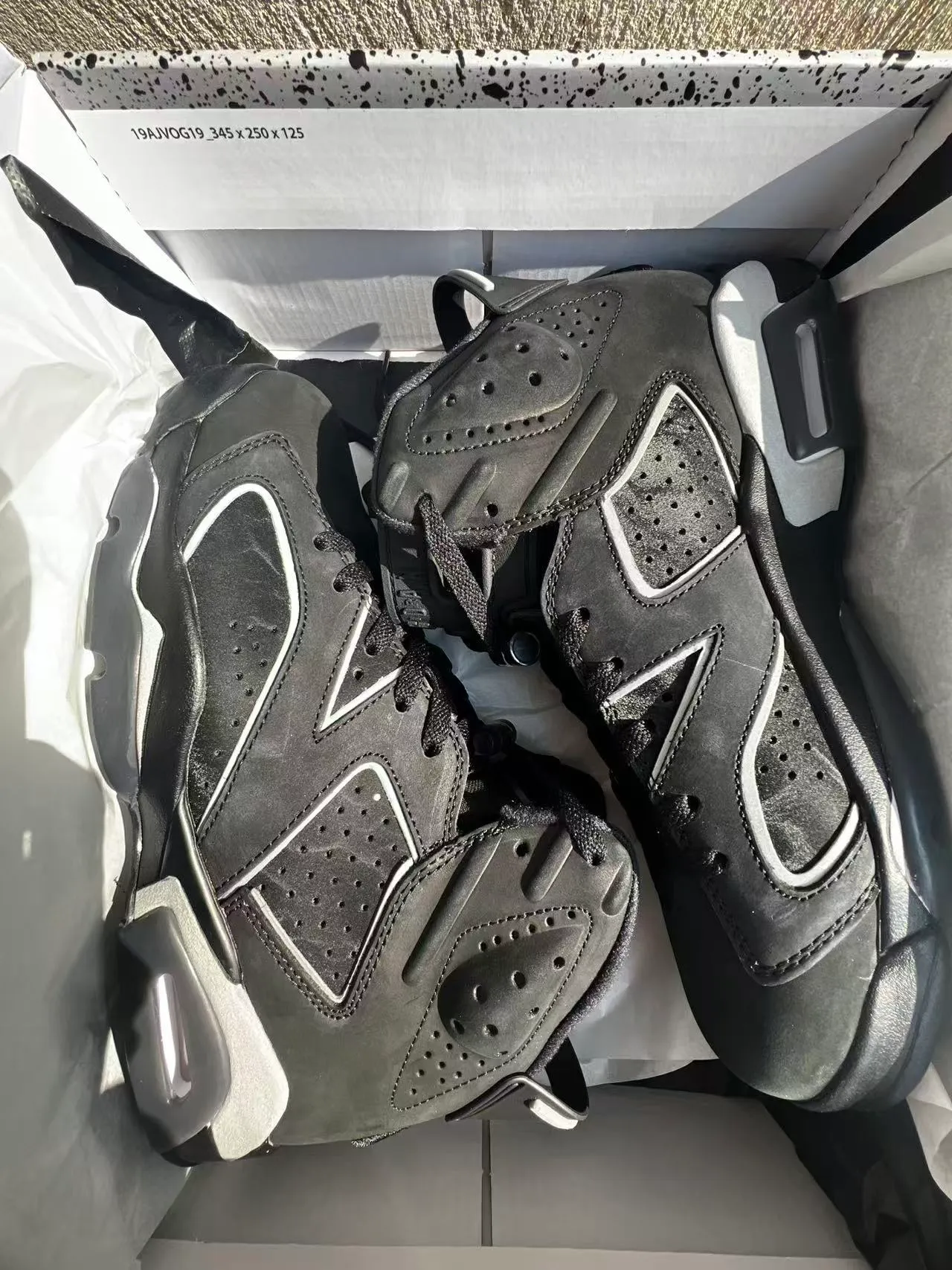 Air Jordan 6 Black White Silver Basketball Shoes 9
