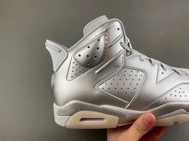 Air Jordan 6 Metallic Silver Basketball Shoes 3
