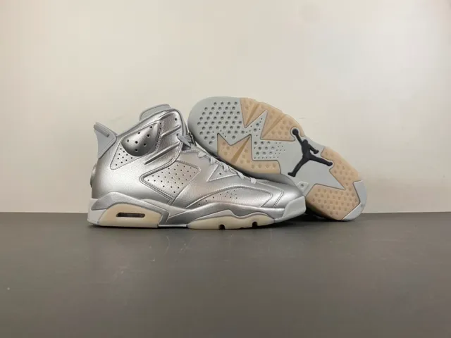 Air Jordan 6 Metallic Silver Basketball Shoes 12
