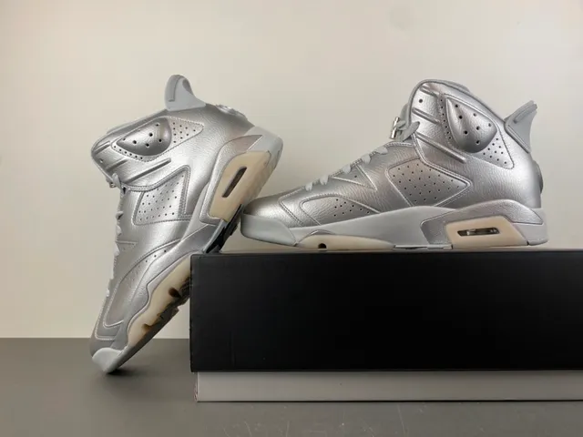 Air Jordan 6 Metallic Silver Basketball Shoes 14