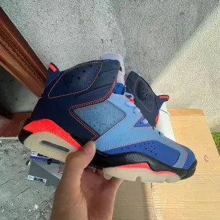 Air Jordan 6 Navy Light Blue Orange Basketball Shoes