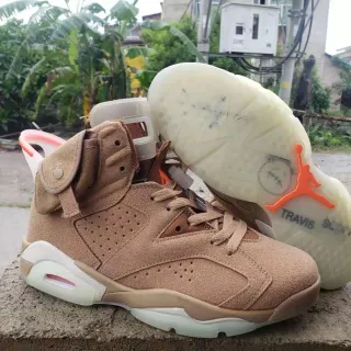 Air Jordan 6 Travis Scott Tan Suede Basketball Shoes