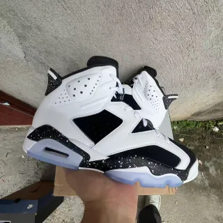 Air Jordan 6 White Black Speckle Basketball Shoes