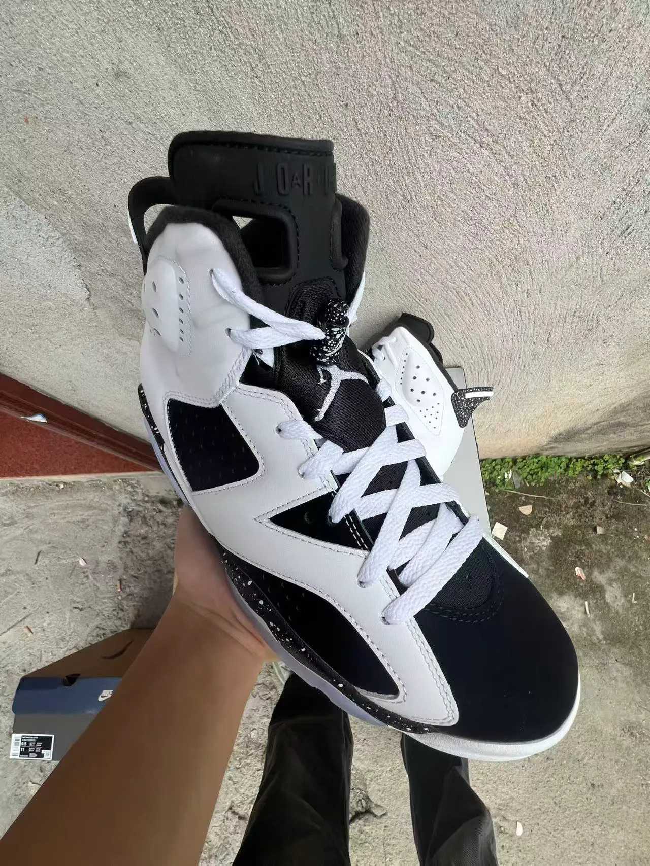 Air Jordan 6 White Black Speckle Basketball Shoes 2