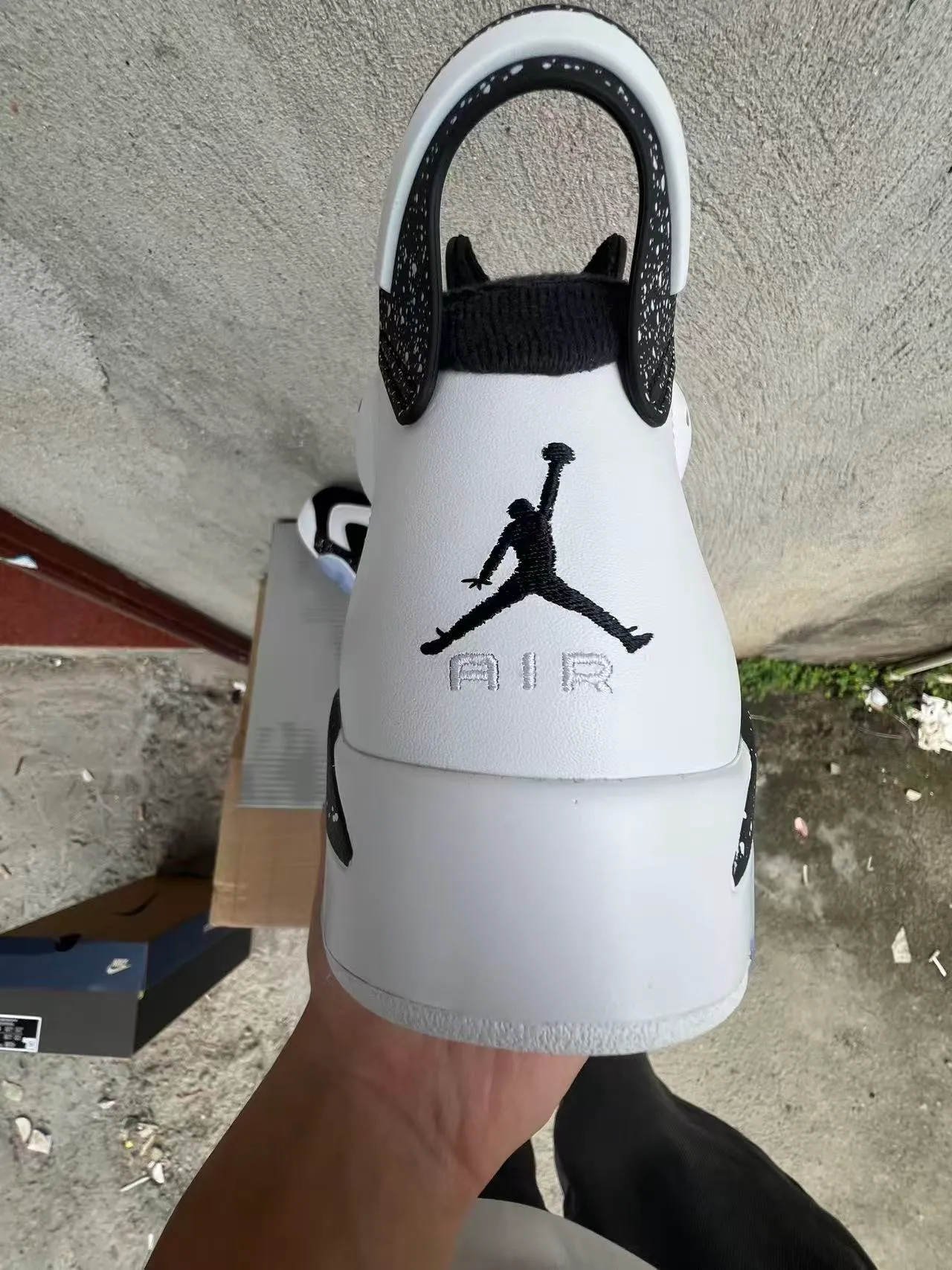 Air Jordan 6 White Black Speckle Basketball Shoes 8