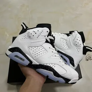 Air Jordan 6 White Black Speckled Basketball Shoes