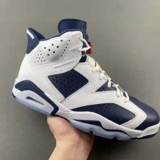 Air Jordan 6 White Navy Basketball Shoes