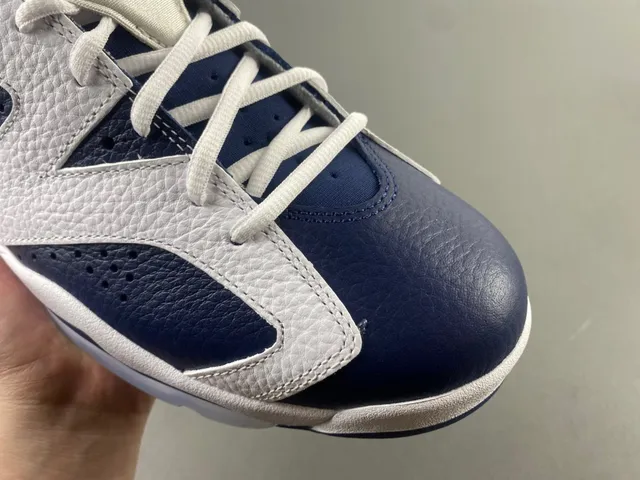 Air Jordan 6 White Navy Basketball Shoes 3