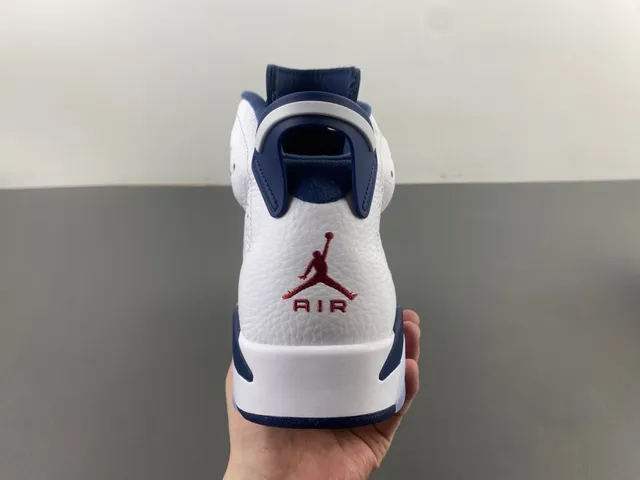 Air Jordan 6 White Navy Basketball Shoes 5