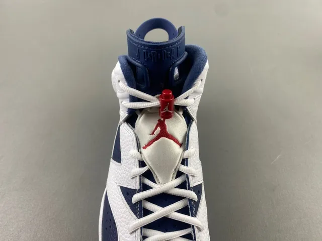 Air Jordan 6 White Navy Basketball Shoes 9